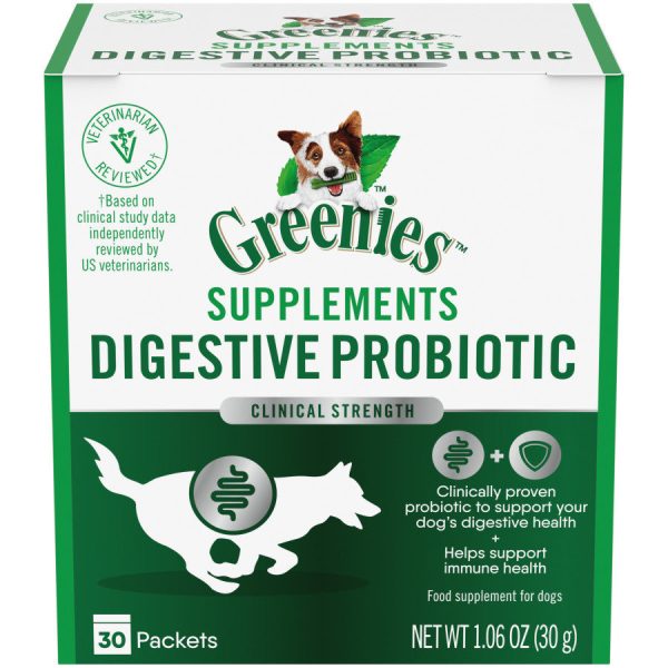 Greenies Digestive Probiotic Clinical Strength Dog Supplement 1ea 30 pk Supply