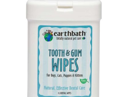 Earthbath Tooth & Gum Wipes for Dogs, Cats, Puppies, & Kittens 1ea 25 ct Cheap