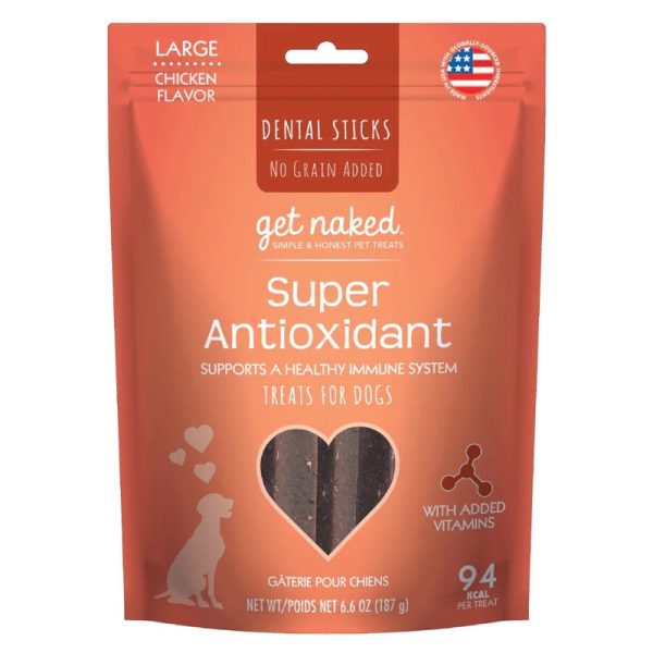 Get Naked Super Antioxidant Grain-Free Dental Stick Dog Treats Chicken 1ea 6.6 oz, LG For Discount