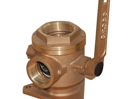 GROCO 4  Bronze Flanged Seacock  Adaptor w 3  NPT Side Port [SBV-4000-P] Online now