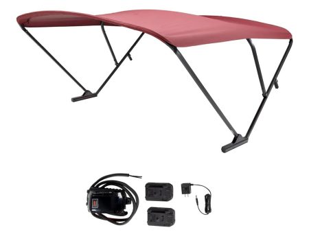 SureShade Battery Powered Bimini - Black Anodized Frame  Burgundy Fabric [2021133091] on Sale