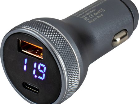 Sea-Dog Round USB  USB-C Power Plug w Voltmeter [426514-1] Fashion