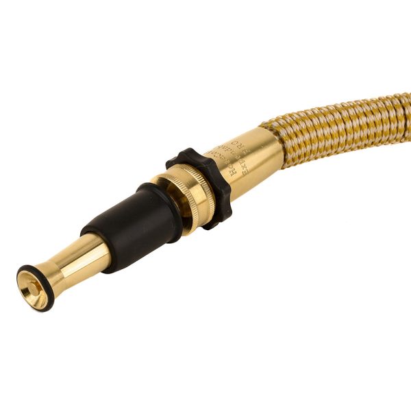 HoseCoil 50 Expandable PRO w Brass Twist Nozzle  Nylon Mesh Bag - Gold White [HEP50K] on Sale