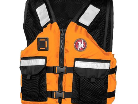 First Watch AV-5001 Mesh Crew Vest Hi-Vis - Orange Black - S M [AV-5001-OB-S M] Online Sale