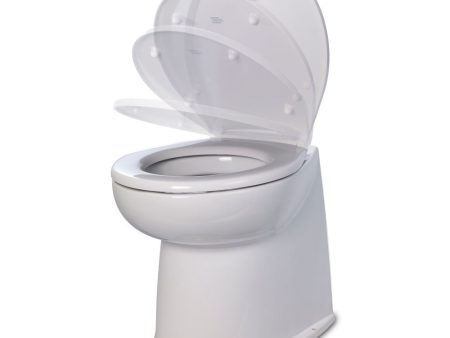 Jabsco Deluxe Flush 14  Straight Back 24V Raw Water Electric Marine Toilet w Remote Rinse Pump  Soft Close Lid [58280-3024] Supply