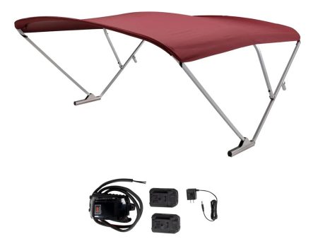 SureShade Battery Powered Bimini - Clear Anodized Frame  Burgundy Fabric [2021133090] Online