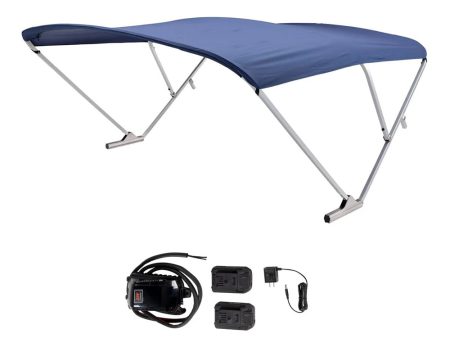 SureShade Battery Powered Bimini - Clear Anodized Frame  Navy Fabric [2021133094] Online Sale