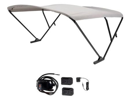 SureShade Battery Powered Bimini - Black Anodized Frame  Grey Fabric [2021133093] Hot on Sale