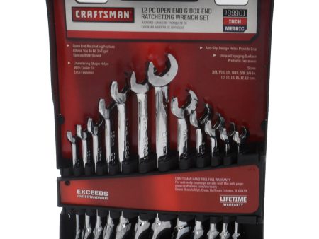 CRAFTSMAN 12-Piece Open End  Box End Ratcheting Wrench Set - Metric  SAE [99901] For Discount