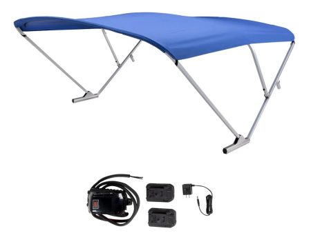 SureShade Battery Powered Bimini - Clear Anodized Frame  Pacific Blue Fabric [2021133096] Hot on Sale