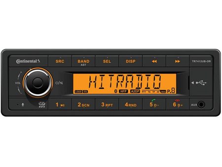 Continental Stereo w AM FM BT USB - Harness Included - 12V [TR7412UB-ORK] Discount