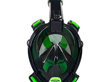 Aqua Leisure Frontier Full-Face Snorkeling Mask - Adult Sizing - Eye to Chin  4.5  - Green Black [DPM17478LBLC] For Cheap