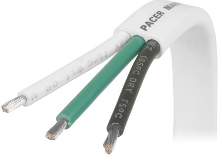 Pacer 16 3 AWG Triplex Cable - Black Green White - Sold By The Foot [W16 3-FT] Supply