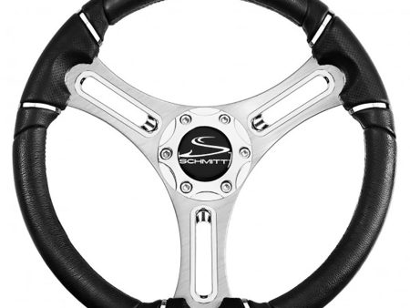 Schmitt Marine Torcello 14  Wheel - 04 Series - Polyurethane Wheel w Chrome Trim  Cap - Brushed Spokes - 3 4  Tapered Shaft [PU043144-12] For Discount