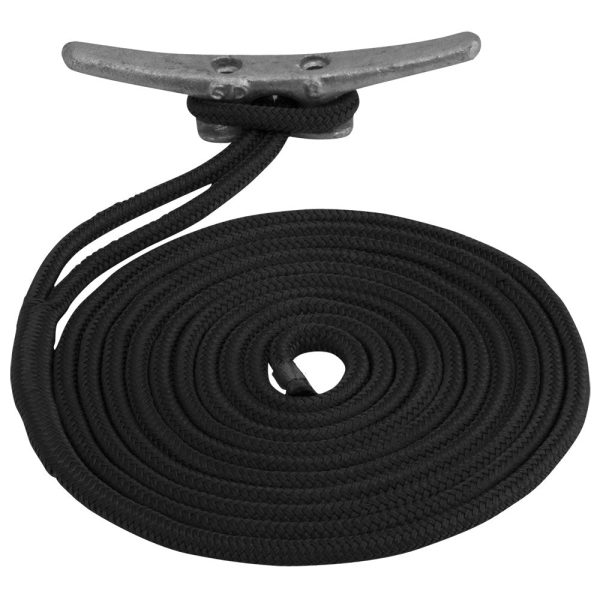 Sea-Dog Double Braided Nylon Dock Line - 1 2  x 20 - Black [302112020BK-1] Fashion