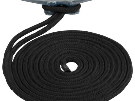 Sea-Dog Double Braided Nylon Dock Line - 5 8  x 20 - Black [302116020BK-1] For Sale