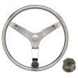 Uflex - V46 - 13.5  Stainless Steel Steering Wheel w Speed Knob  Chrome Nut [V46 KIT] Hot on Sale