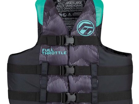 Full Throttle Adult Nylon Life Jacket - 2XL 4XL - Aqua Black [112200-505-080-22] Cheap