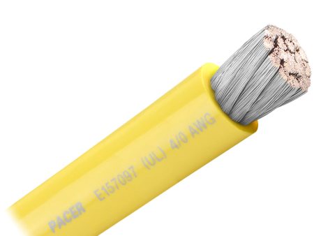 Pacer Yellow 4 0 AWG Battery Cable - Sold By The Foot [WUL4 0YL-FT] Online now