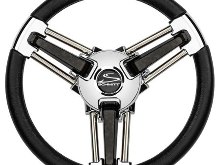 Schmitt Marine Burano Wheel 14  3 4  Tapered Shaft Black Polyurethane w Stainless Spoke Includes Center Cap Nut [PU1051B1-04R] Online