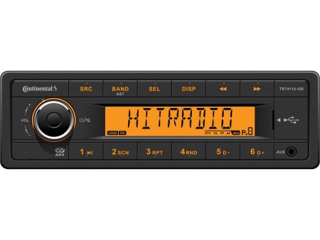 Continental Stereo w AM FM USB - Harness Included - 12V [TR7411U-ORK] Discount