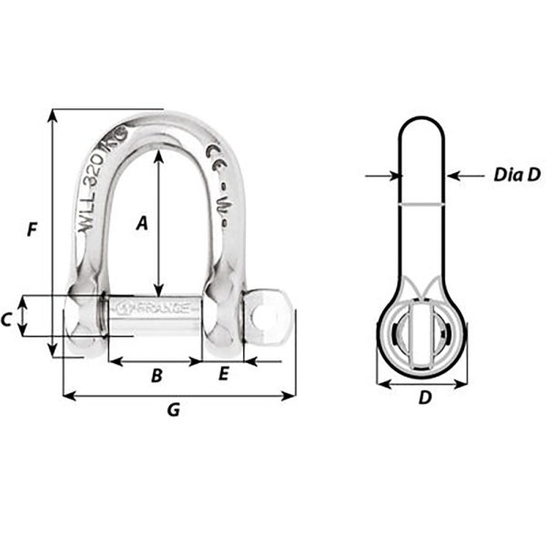 Wichard Not Self-Locking D Shackle - 14mm Diameter - 9 16  [01207] Cheap