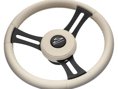 Schmitt Marine Torcello Elite 14  Wheel - Beige Leather  Cap - White Stitching - Black SS Spokes - 3 4  Tapered Shaft [PU081B11] For Cheap