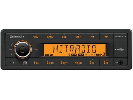 Continental Stereo w AM FM BT USB - 12V [TR7412UB-OR] For Cheap