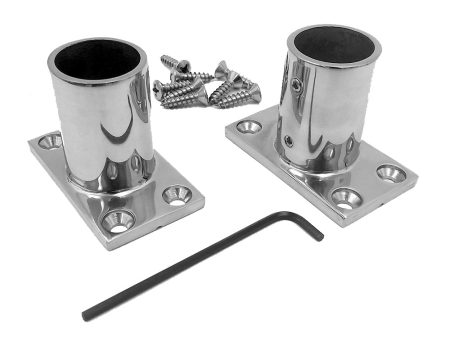 NavPod Stainless Steel Feet f 1.25 Diameter AngleGuards or Stanchion Kits (Rectangular Base) w Hardware [SS125-REC-KIT] Hot on Sale