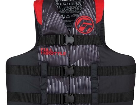 Full Throttle Adult Nylon Life Jacket - 2XL 4XL - Red Black [112200-100-080-22] For Discount