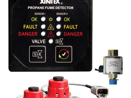 Fireboy-Xintex Propane Fume Detector, 2 Channel, 2 Sensors, Solenoid Valve  Control  20 Cable - 24V DC [P-2BS-24-R] For Sale