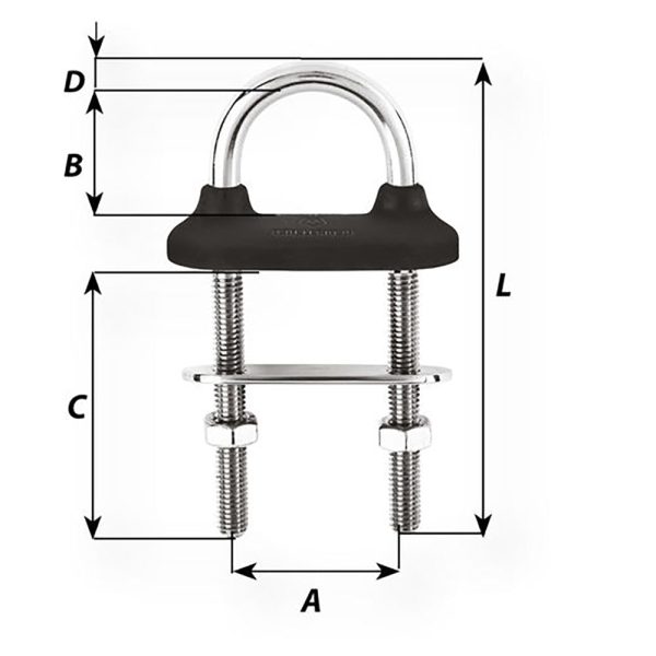 Wichard Black Watertight U-Bolt - 12mm Diameter - 15 32  - 110mm Length - 4 21 64  [65361] Online Hot Sale