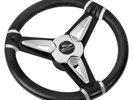 Schmitt Marine PU50 14  Wheel - Chrome Cap  Spoke Inserts - Black Spokes - 3 4  Tapered Shaft [PU501404] Online Hot Sale