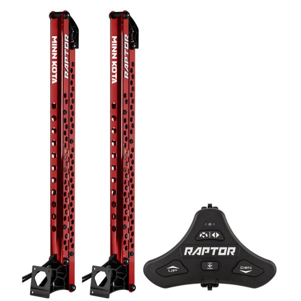 Minn Kota Raptor Bundle Pair - 8  Red Shallow Water Anchors w Active Anchoring  Footswitch Included [1810622 PAIR] For Cheap