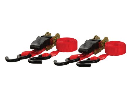 CURT 10 Red Cargo Straps w  S  Hooks - 500 lbs - 2 Pack [83001] Online