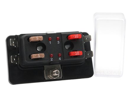 Cole Hersee Standard 4 MINI Series Fuse Block w LED Indicators [880024-BP] Hot on Sale