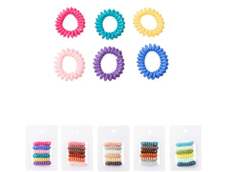 4.0 Colored Spiral Hair Ties (6pcs) Cheap